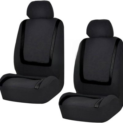 2 Pack Car Seat Covers, Breathable Seat Protectors, Anti-Slip Driver Seat Cover, Comfortable Front Seat Cover Set Universal Fit for Truck, SUV, Sedan, Airbag Compatible (Black)