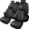 Car Seat Cover Full Set, Leather Car Seat Cover, Waterproof Seat Covers, Car Seat Cushion, Leather Seat Covers Car Seat Protector Universal Fit Most Cars Black