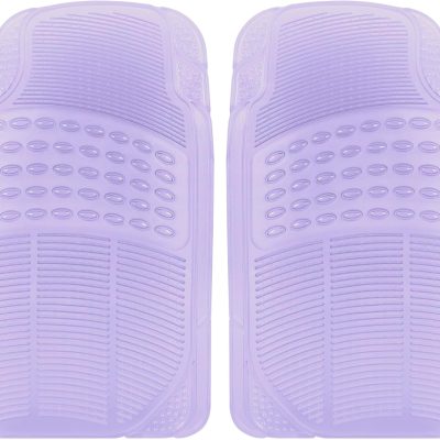 Automotive Floor Mats for Cars, 2 Piece Car Floor Mats Gray Translucent, Trim-to-Fit All Weather Clear Car Mats for Auto Truck Van SUV, Car Accessories for Women
