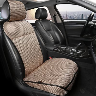 Luxury Breathable Car Seat Cover Fit Four Seasons, Universal Front of Car Seat Cushions, Bottom Seat Covers of Full Wrapped Edge,Universal Fit for 95% Cars,SUV,Pickup(Beige,1PCS)
